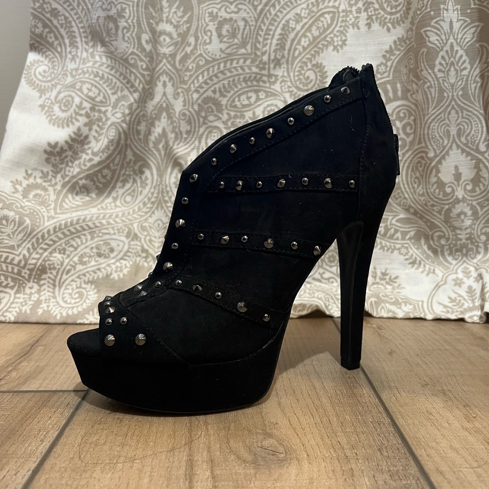 GUESS Suede Heel Booties with Studs